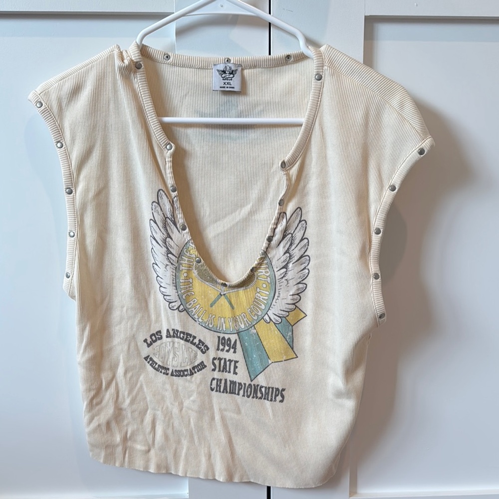 Vintage Graphic Cream Top